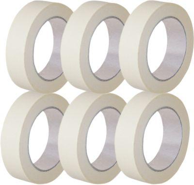 Kreppband, ideal für Malerarbeiten, Papier, L 50 m x B 50 mm, 6 Rollen
