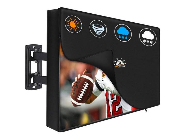 TV Abdeckung 46-48 Zoll Wasserdicht Outdoor, Schwarz, 10x1.3x10 cm, Gartenzubehör, Abdeckung für Gartenmöbel