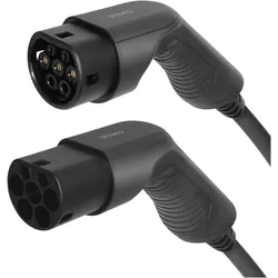 Deltaco, Elektroauto Ladekabel, Electric car charging cable Type 2 - Type 2, 3-phase, 32A, 22 kW, 7 m, black (Typ 2, 22 kW, 32 A, 7 m)
