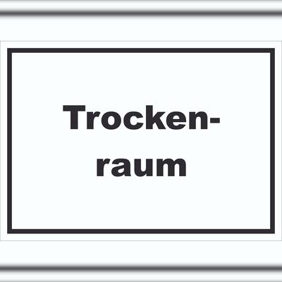 HB-Druck Trockenraum Schild mit Text Wäsche trocknen waagerecht A6 (105x148mm)