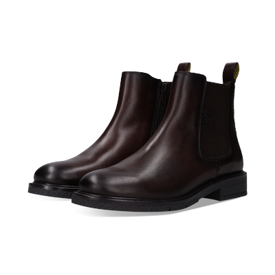 Chelseaboots SALAMANDER "Bebra", Damen, Gr. 38, Textil, dunkelbraun, Nappaleder, Schuhe Chelseaboots, Klassik-Stiefelette mit Stretcheinsatz außen