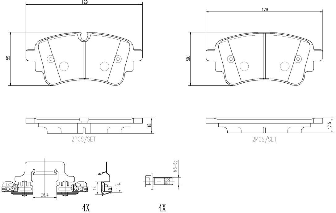 Bremsbelagsatz BREMBO P85185NX