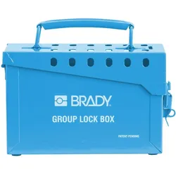 Brady, Etiketten, transportable Gruppenverschlusskasten LockBox, Pulverbeschichteter Stahl, Blau, 227.00 x 88.