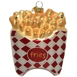 MARELIDA Weihnachtsbaumschmuck Pommes Frites Tüte Fast Food Weihnachtskugel Geschenk