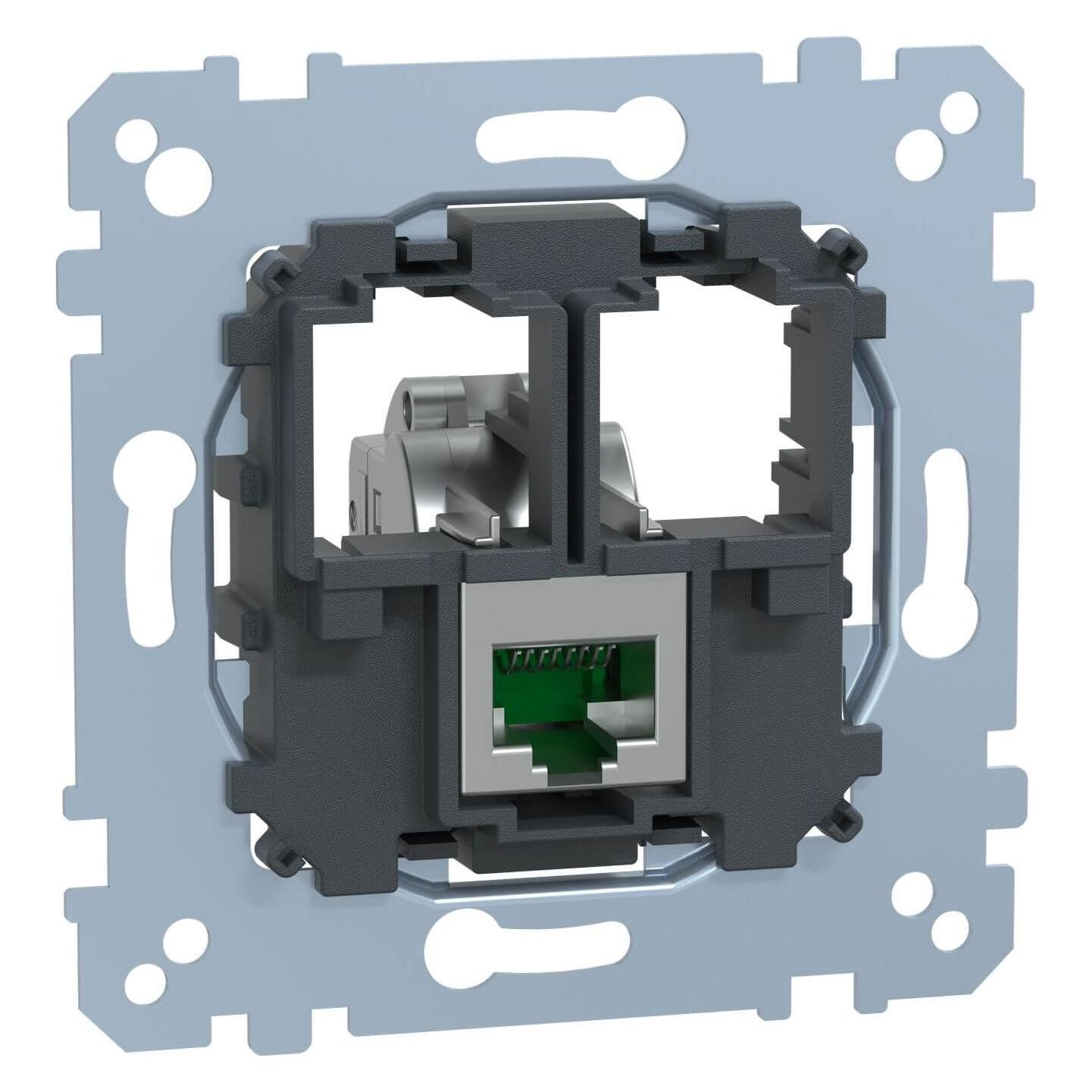 Merten Tragplatte 1fach mit Anschlussmodul Schneider Electric - Actassi RJ45 Cat6A STP (MEG4576-0021)