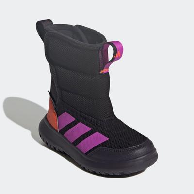 Winterstiefel ADIDAS SPORTSWEAR "WINTERPLAY KIDS", Mädchen, Gr. 32, lila (core schwarz, lila burst, impact orange), Textil, Schuhe Winterstiefel, Winterschuhe, Winterboots, Snowboots