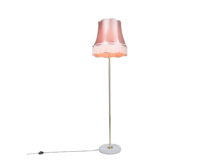 Lampadaire rétro en laiton avec abat-jour granny rose 45 cm -