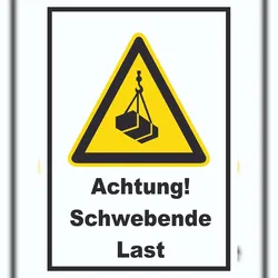 HB-Druck Achtung Schwebende Last A0 (841x1189mm) Schild