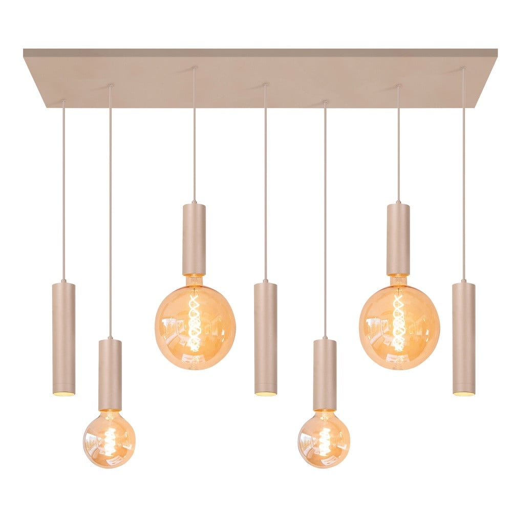 Highlight Design hanglamp Locarno 7-lichts zand bruin