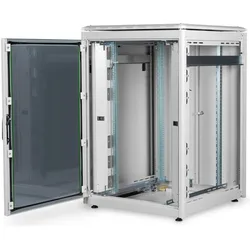 Digitus DN-19 22U-8/8-1 Netzwerkschrank (22 HE, 19 Zoll Rack), Serverschrank, Grau