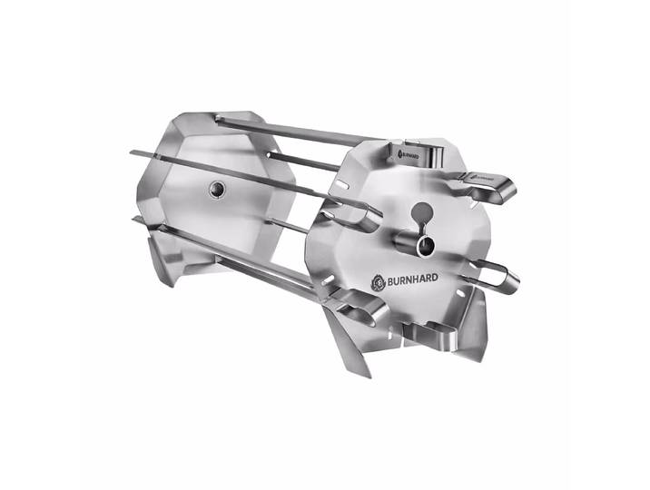 Burnhard Edelstahl Spiess-Rondell für Drehspiess Grillrondell – Grill Ablage/Grill Rollwagen/Grill Erweiterung