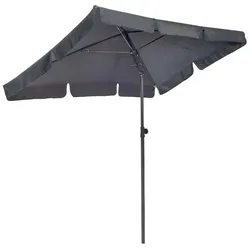 Sonnenschirm Anthrazit | 200 x 125 cm | 180 g/m2 Polyester | Schutzhülle & Tragetasche | UV-Schutz: 50+ | TOM