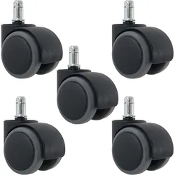 HARTBODENROLLEN 5ER SET Schwarz, Grau 5er-Set