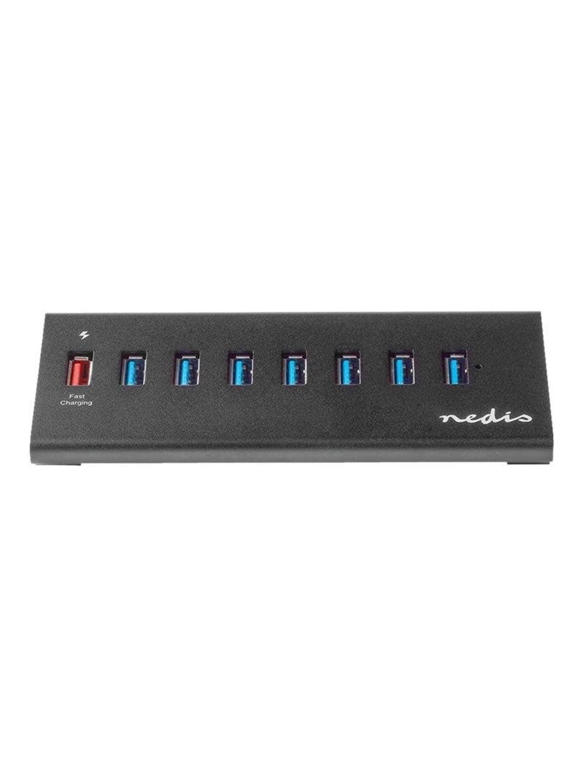 Nedis UHUBUP3810BK - hub - 8 ports USB-Hubs - USB 3.2 - 8 Anschlüsse - Schwarz