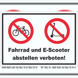 HB-Druck Aufkleber Fahrrad und E-Scooter abstellen verboten A1 (594x841mm)