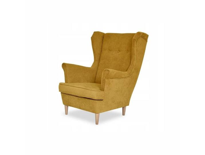 Family Meble Sessel Family Meble ARI Ohrensessel im skandinavischen Stil senfgelber Velour