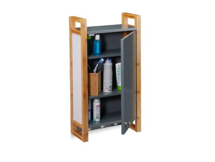 Relaxdays Hangkast badkamer grijs