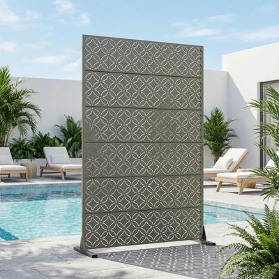 Dovelina Palace Metal Privacy Screen Panel Free Standing