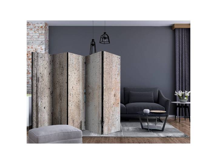 Paravent Old Concrete Polaire Gris 225 x 172 x 3cm 5 éléments