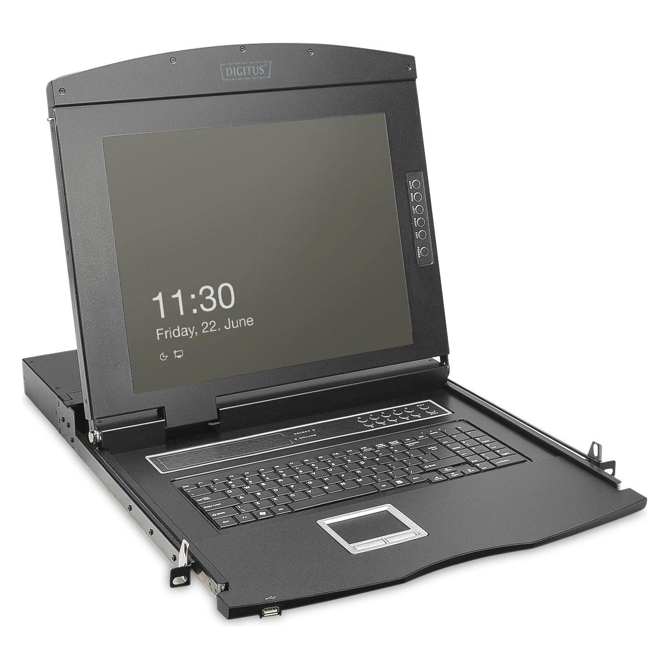 Digitus 19" HD LCD KVM Konsole, 16-Port VGA, deutsche Tastatur (DS-72221-3GE)