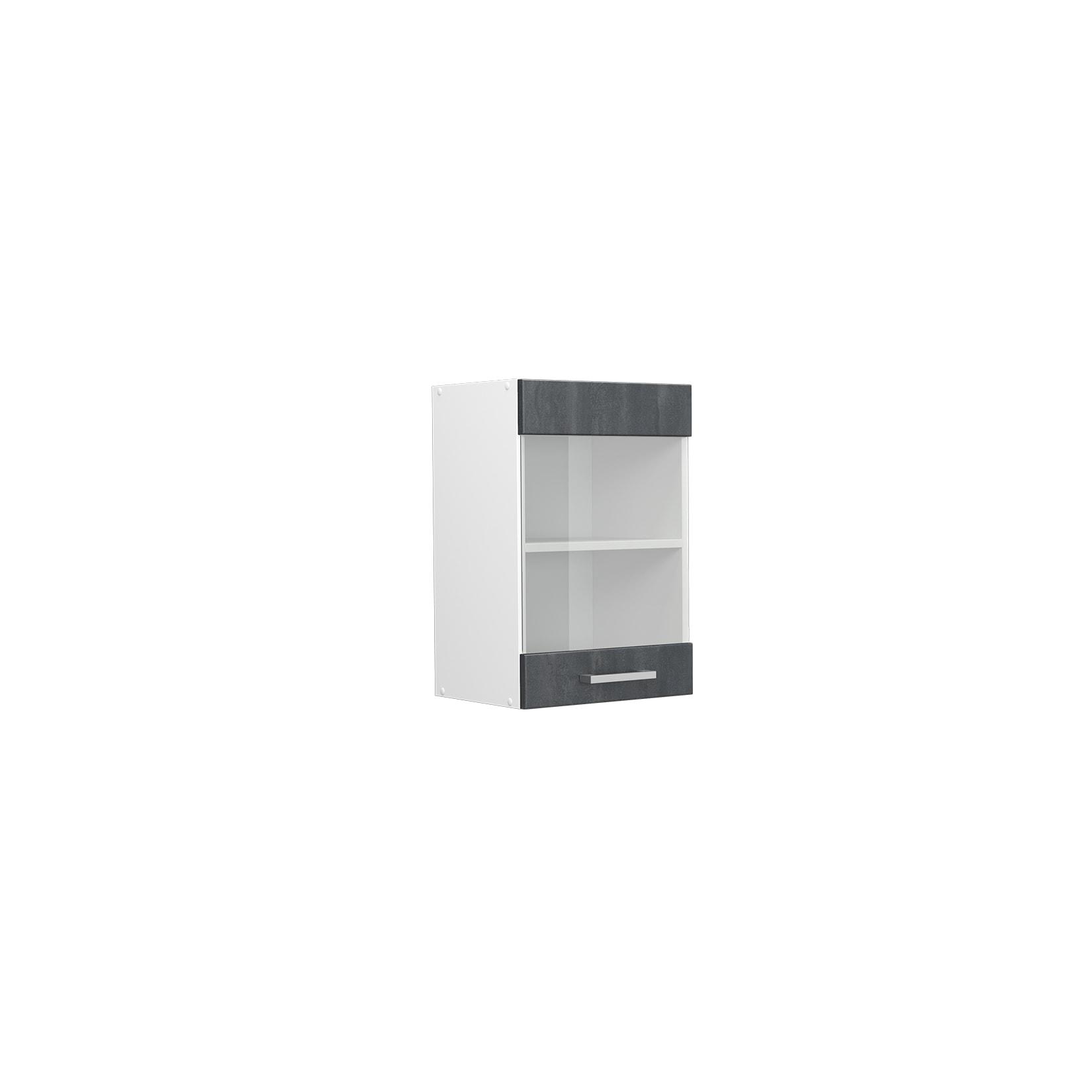 Vicco Hängeglasschrank R-Line Schwarz Beton Weiß 40 cm