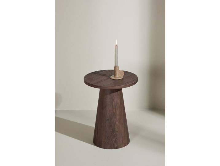 Beistelltisch VENTURE HOME Lanzo, kompakter runder Beistelltisch, schlicht & elegant, Ø 35 cm , braun (mokka, mokka, mokka), B:35cm H:45cm T:35cm, Tische, Beistelltisch, Ablagetisch, MDF, rund, leicht, kompakt, vielseitig, modern