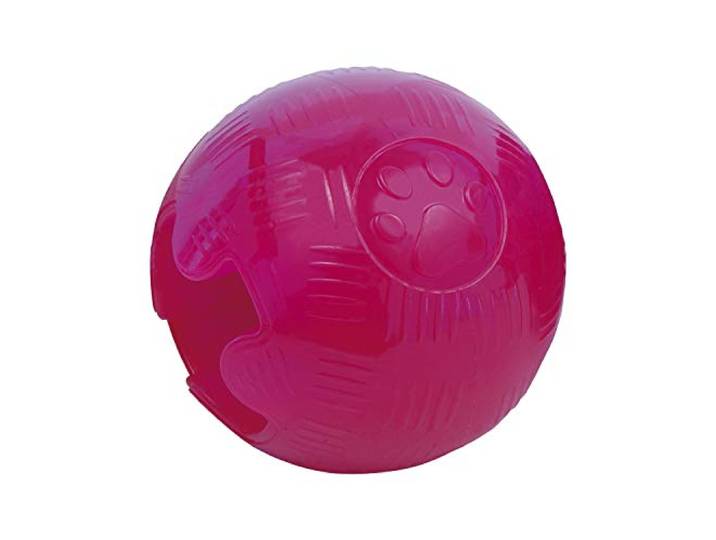 TPR-bal voor honden, maat 5,7 cm, robuust materiaal, flexibele bal, verzorgt de gezondheid van je hond, hondenspeelgoed, hondenballen, roze