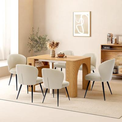 Garvee Dining Chairs Set of 2/4/6, PU Leather Upholstered Accent Chairs with Curved Backrest and Steel Legs