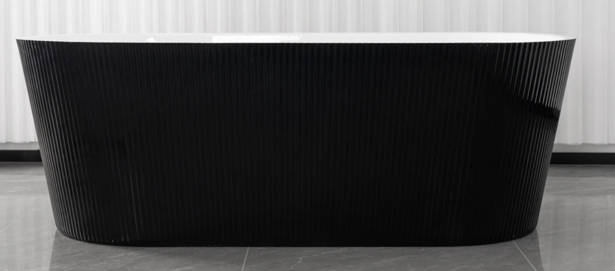 Freistehende Badewanne RENO 170x75x58 cm schwarz