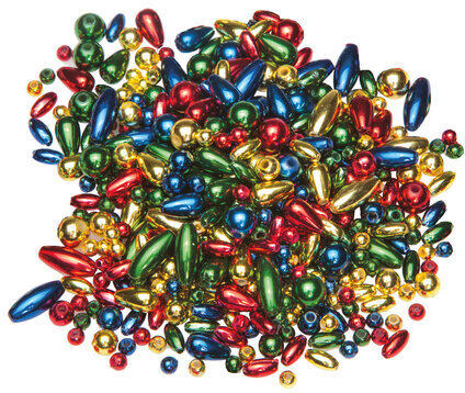 Perlenmischung, rot-gold-dunkelblau-dunkelgrün, 4–12 mm, 80 g