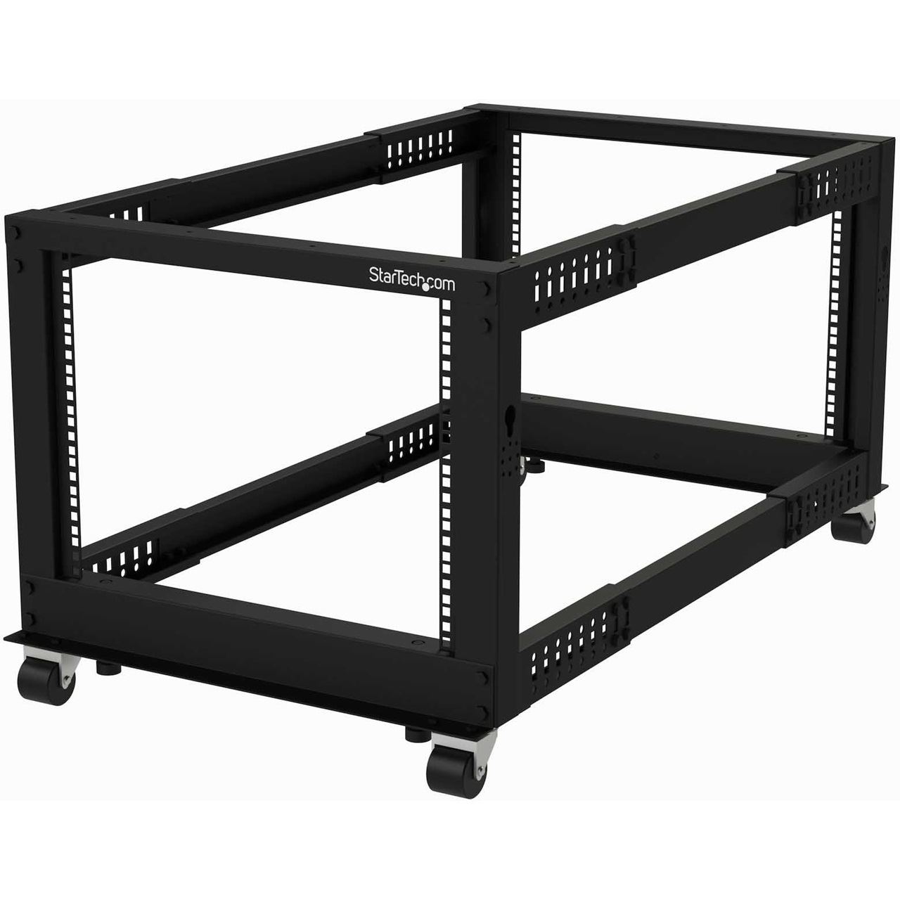 Startech 4POSTRACK8U 19-Zoll Serverschrank Stellfuß (8HE, Laborgestell, Tiefenverstellbar 56 bis 102 cm, Tragfähigkeit 1.200 kg)