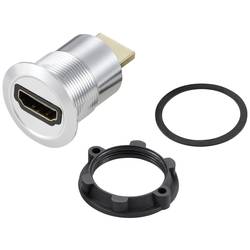 TRU COMPONENTS TC-11980448 HDMI Panel-Adapter Buchse HDMI-Buchse - HDMI-Stecker Silber Polzahl: 1 Inhalt: 1 St.