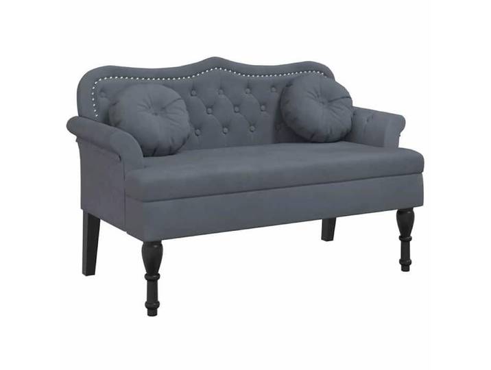 BEST-HOME Banc banquette bout de lit - avec coussins gris foncé 120 5x65x75 cm velours 1parcel1290