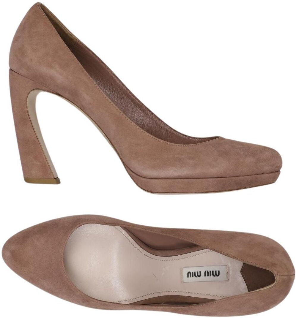 Miu Miu Damen Pumps, Beige, Gr. EU 39.5, Leder - Second Hand