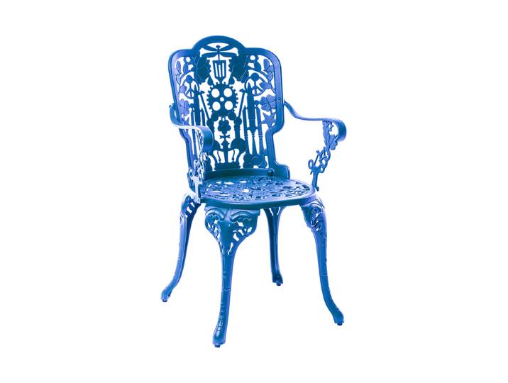 Design Outdoor Armlehnstuhl „Industry“ Blau Seletti