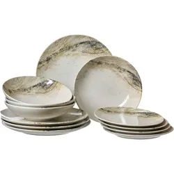 TELLER-SET Arezzo braun 12-tlg.