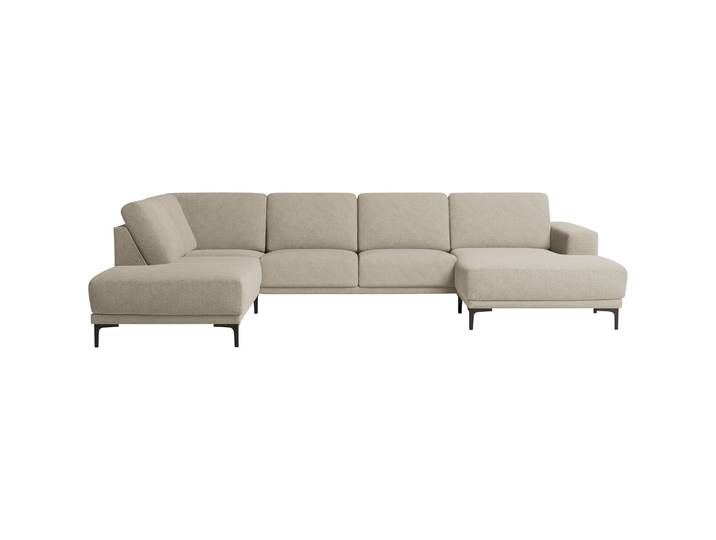 Modernes Ecksofa Bivio Stoff beige B 345 cm T 210 cm - Material: Polyester/Polypropylen - Ecksofa