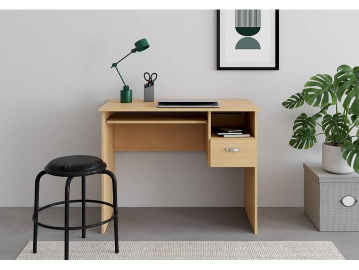 Schreibtisch VOGL MÖBELFABRIK Flo , braun (buchefarben), B:91cm H:72cm T:50cm, Tische, Schreibtisch