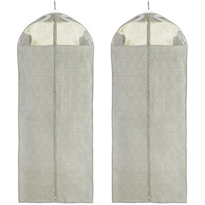 Kleidersack WENKO "Modell Balance", grau (taupe), B/H/L: 60cm x 180cm, Kleidersäcke, 60 x 180 cm, lang, atmungsaktiv, mit Reißverschluss & Sichtfenster