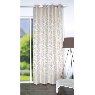 Vorhang HOME WOHNIDEEN "LENNY" Gr. 1, beige (naturfarben), B:140cm H:245cm, Polyester, Gardinen, HxB: 245x140, Dekostoff Jacquardgemustert