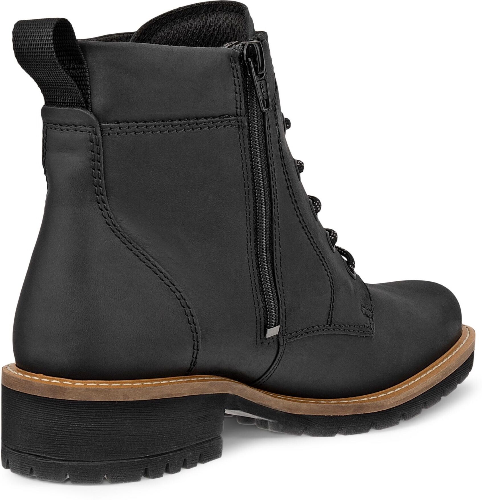 Schnürboots ECCO "ELAINA", Damen, Gr. 36, Textil, schwarz, Nubukleder, Schuhe Schnürboots, Schnürstiefelette, Boots mit Profilsohle