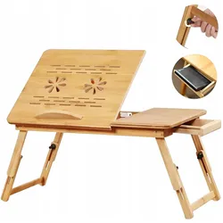 Bounn Stolik bambusowy pod laptopa, Notebook Ständer, Braun