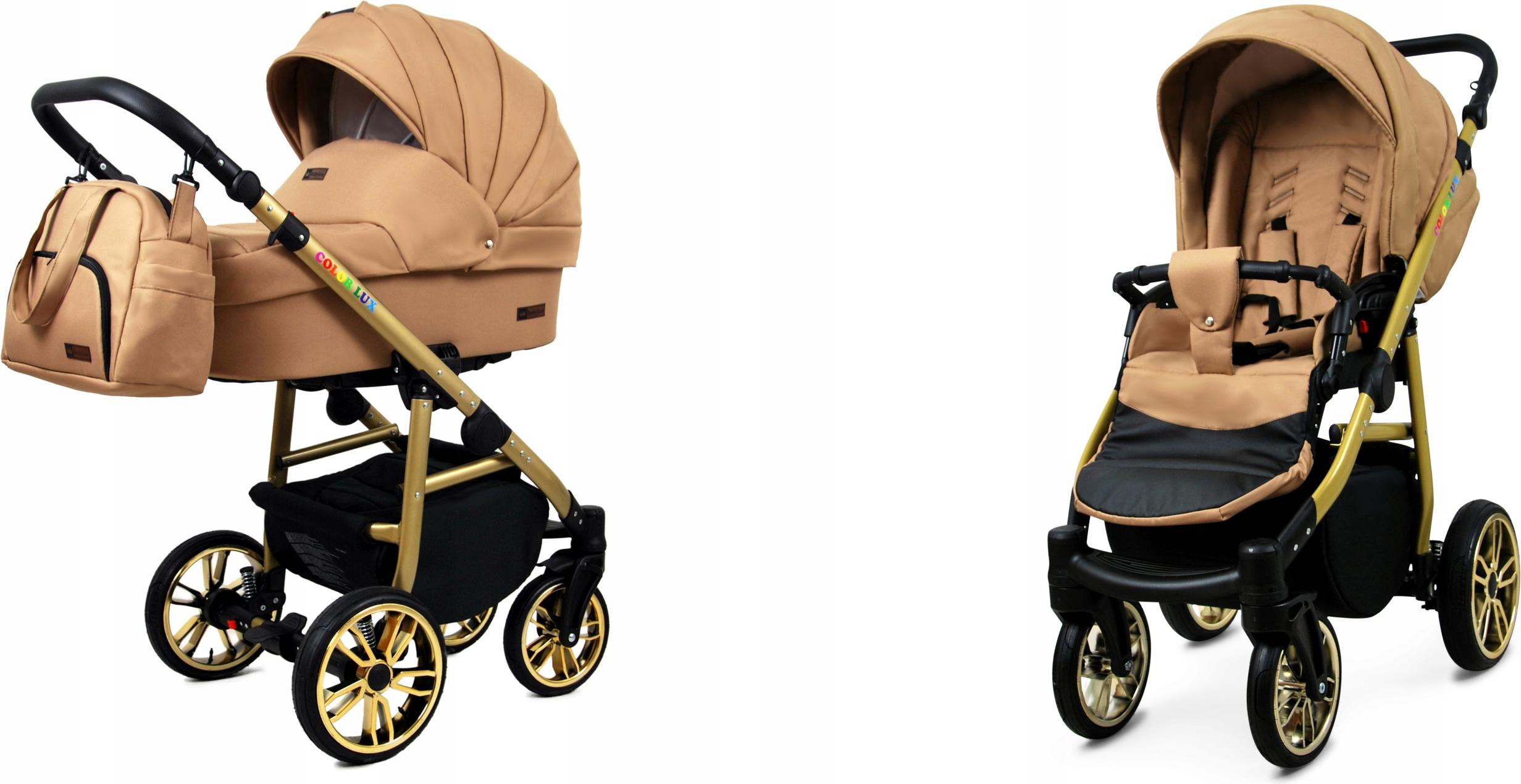 BabyLux Color Lux | 2in1 Kinderwagen Set | Sand Pearl | Kombikinderwagen | Kinderwagenset | Bug