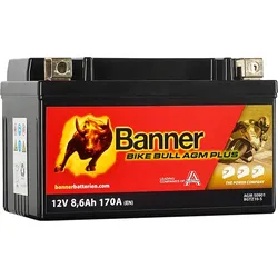 12V 8,6Ah 170A Banner Bike Bull AGM Plus 50901 Motorradbatterie BGTZ10-S / GTZ10-S