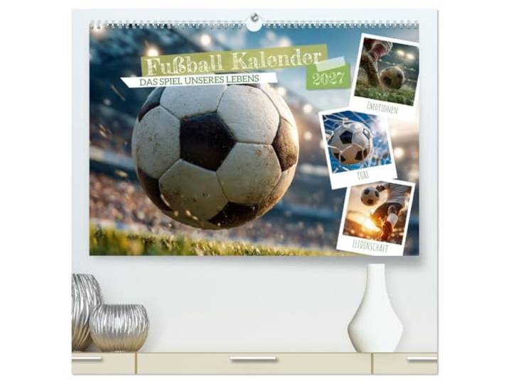 Kalender 2027 · Fußball Kalender - Das Spiel unseres Lebens Fesselnde Fußballbilder zeigen die ganze Energie des Spiels, von packenden… · DIN A2 quer · CALVENDO Premium Wandkalender