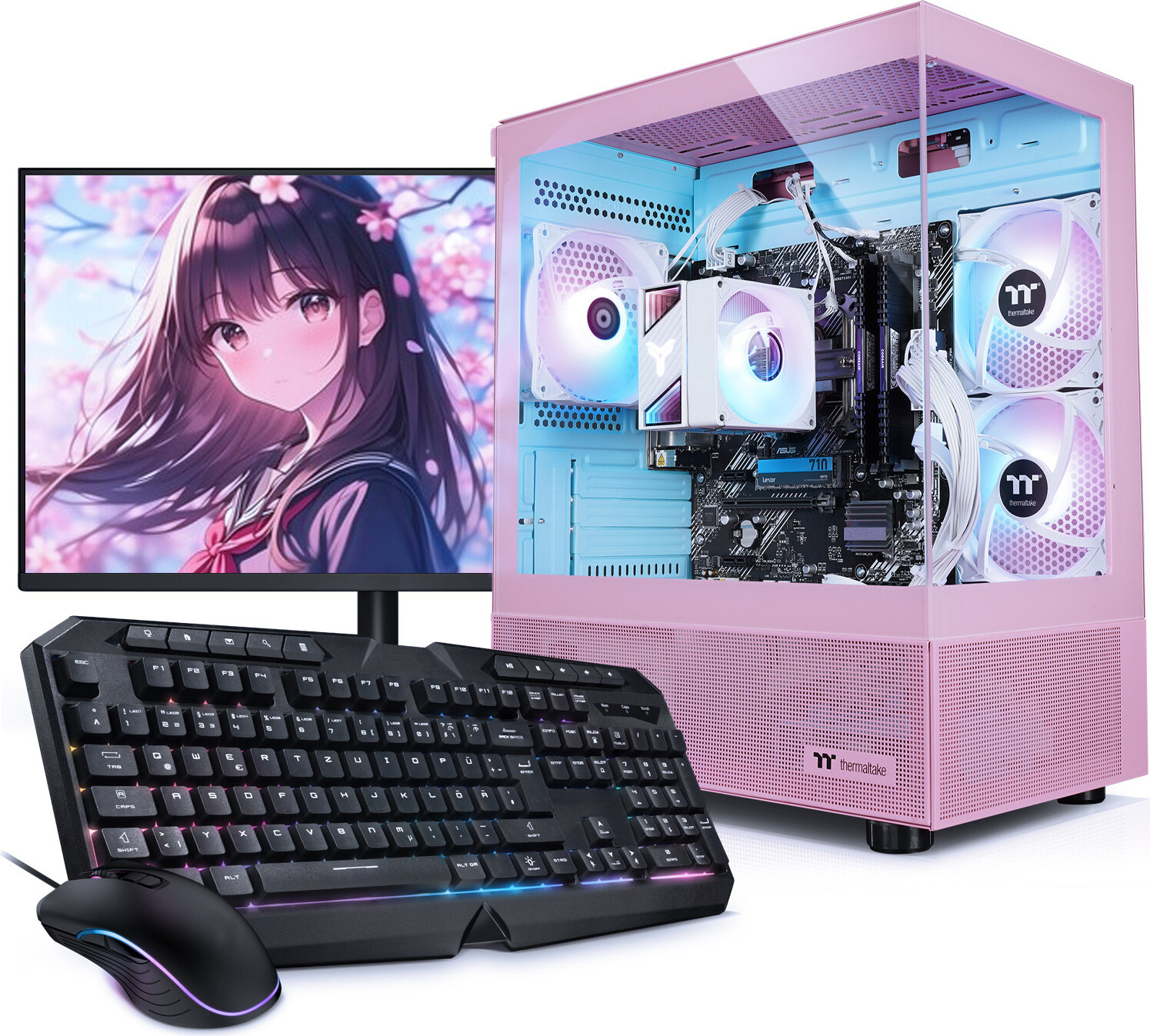 kiebel.de PC Set Gaming mit 27 Zoll TFT Zindarella V AMD Ryzen 5 5600GT, 32GB DDR4, AMD Radeon Grafik, 1TB SSD, WLAN, Windows 11, Komplettsystem Gaming