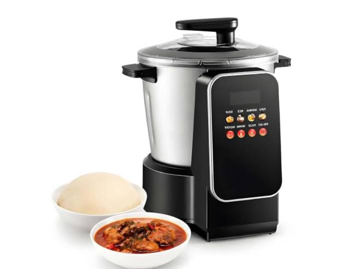 6l Elektrische Pounded Yam Maschine 900w Antihaft Fufu Küchengerät Lebensmittelechter Edelstahl,Vollautomatischer Kochvorgang,Für 5-6 Personen Für Traditionelle Afrikanische Mahlzeiten