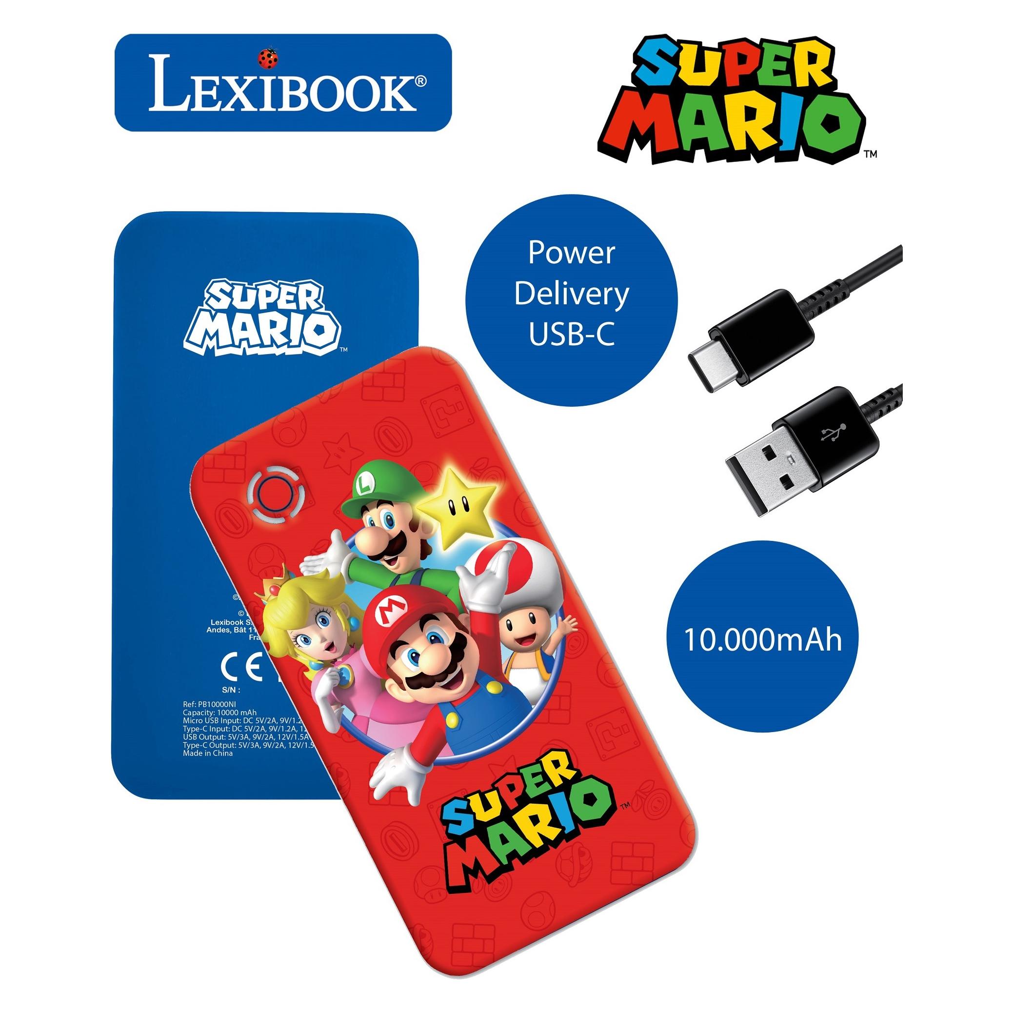Lexibook Super Mario 10.000 mAh Fast Charging Power Bank (10000 mAh) (PB10000NI)