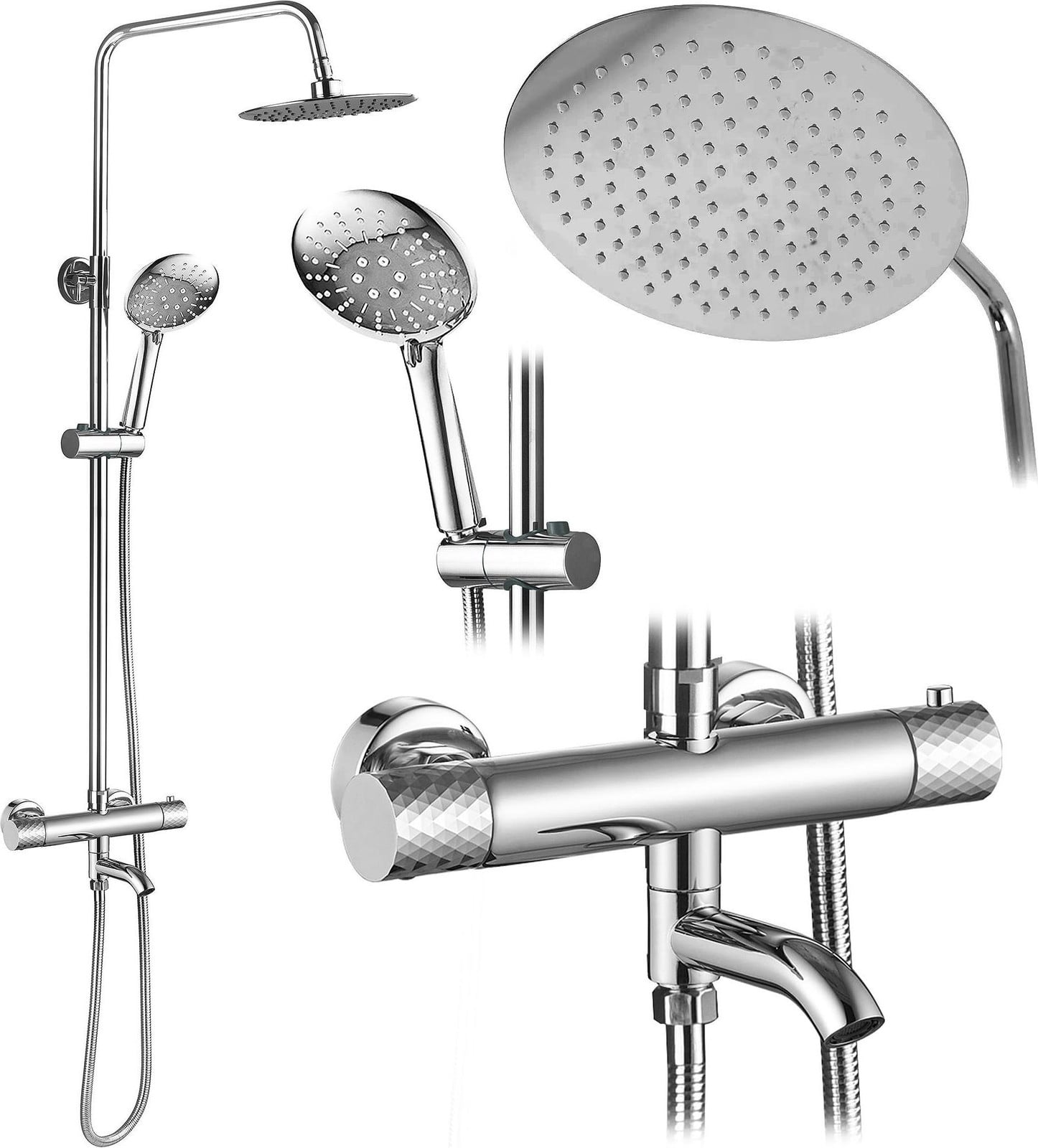 Rea Doucheset Lungo Diamond Chrom met Thermostaat