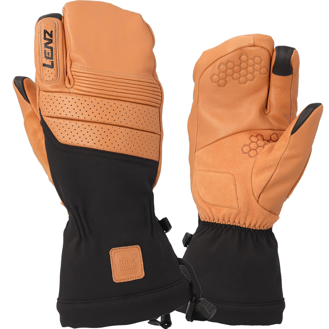 Lenz Herren 3-Finger Handschuh THINK ABOUT brown/black - L = 10